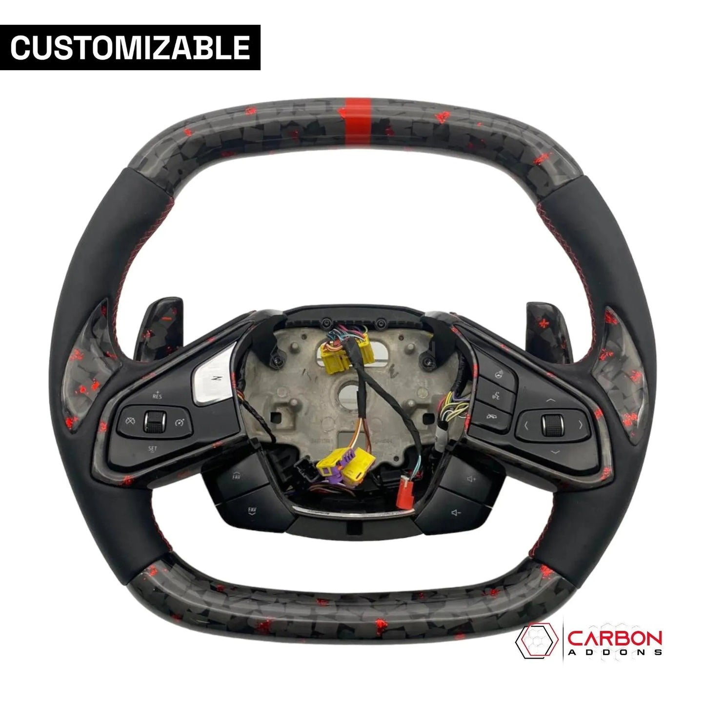 [Complete/Heated] C8 Corvette 2020+ Customizable Carbon Fiber Steering Wheel