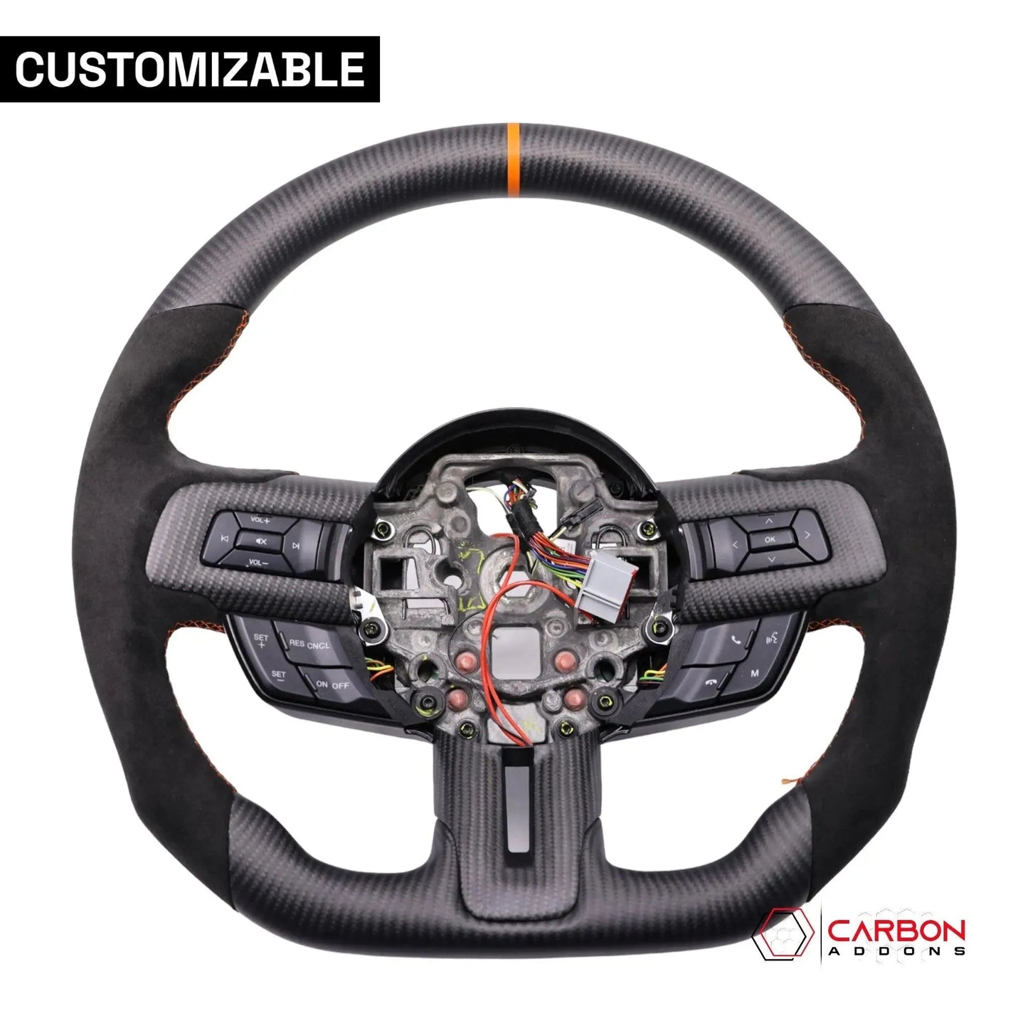 [Complete/Heated] Custom Carbon Fiber Steering Wheel for 2015-2023 Mustang