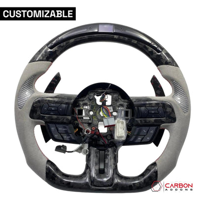 [Complete/Heated] Custom Carbon Fiber Steering Wheel for 2015-2023 Mustang