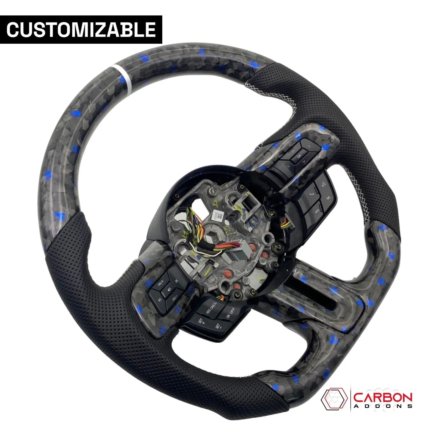 [Complete/Heated] Custom Carbon Fiber Steering Wheel for 2015-2023 Mustang