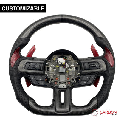 [Complete/Heated] Custom Carbon Fiber Steering Wheel for 2015-2023 Mustang