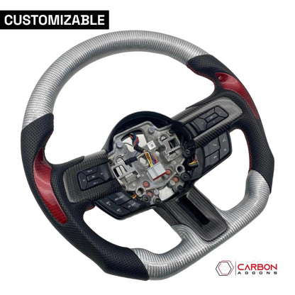 [Complete/Heated] Custom Carbon Fiber Steering Wheel for 2015-2023 Mustang