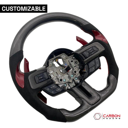 [Complete/Heated] Custom Carbon Fiber Steering Wheel for 2015-2023 Mustang