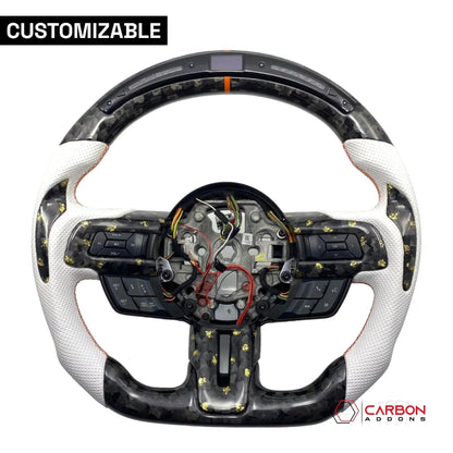 [Complete/Heated] Custom Carbon Fiber Steering Wheel for 2015-2023 Mustang