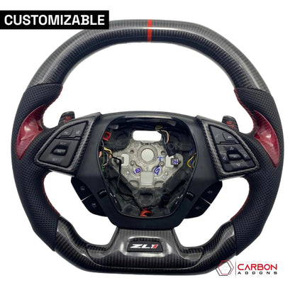 [Complete/Heated] Custom Carbon Fiber Steering Wheel For 2016-2024 Chevy Camaro