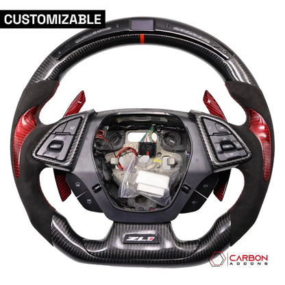 [Complete/Heated] Custom Carbon Fiber Steering Wheel For 2016-2024 Chevy Camaro