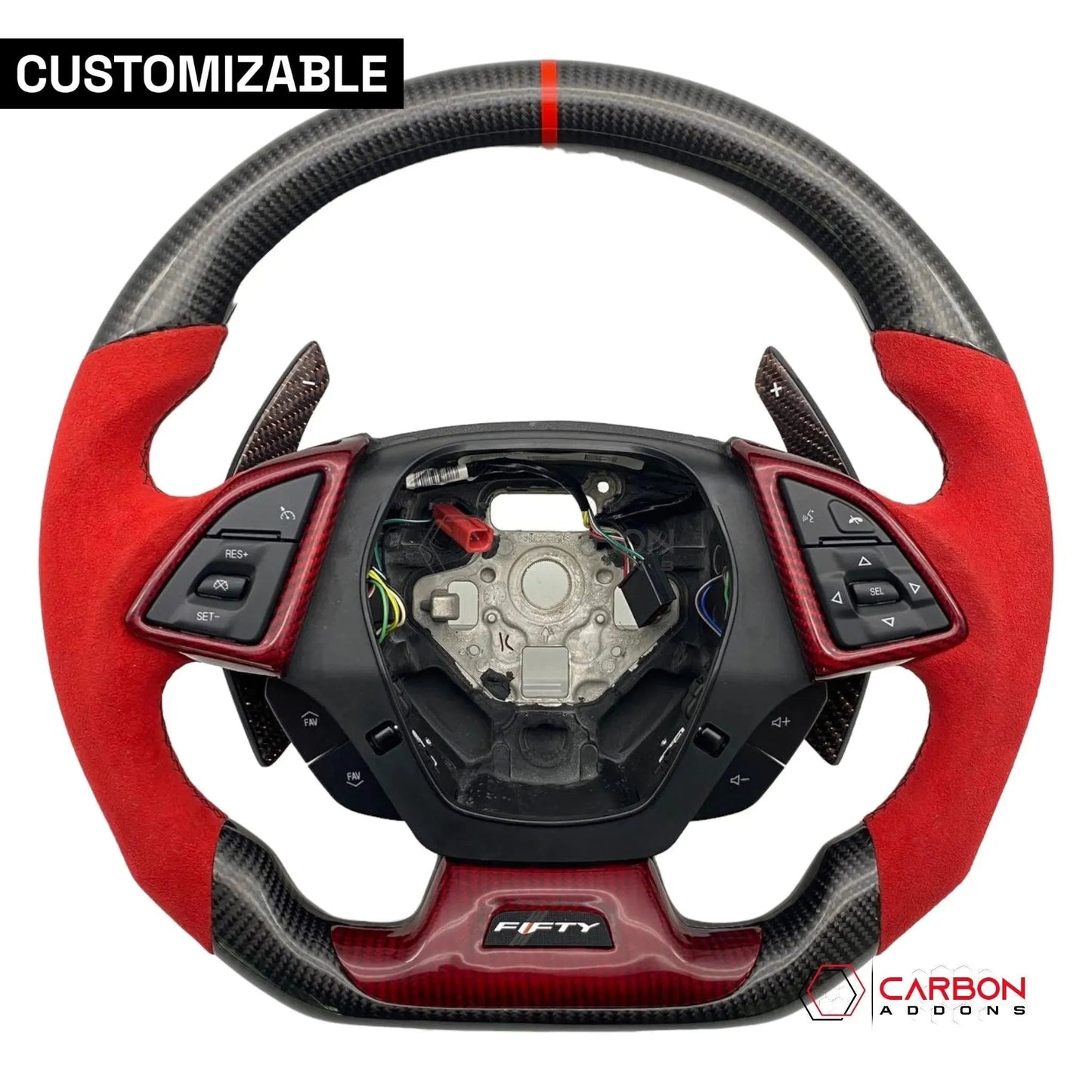 [Complete/Heated] Custom Carbon Fiber Steering Wheel For 2016-2024 Chevy Camaro