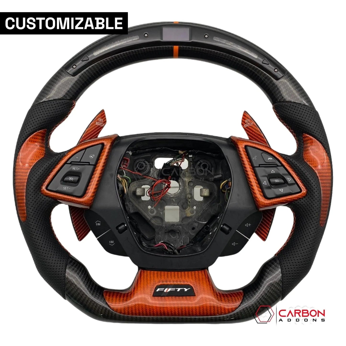 [Complete/Heated] Custom Carbon Fiber Steering Wheel For 2016-2024 Chevy Camaro