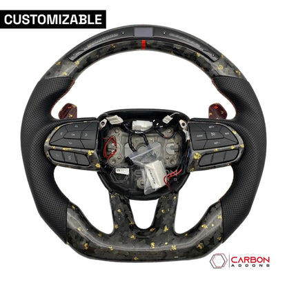 [Complete/Heated] Customizable Carbon Fiber Steering Wheel | 2015-2023 Dodge Charger Challenger Durango