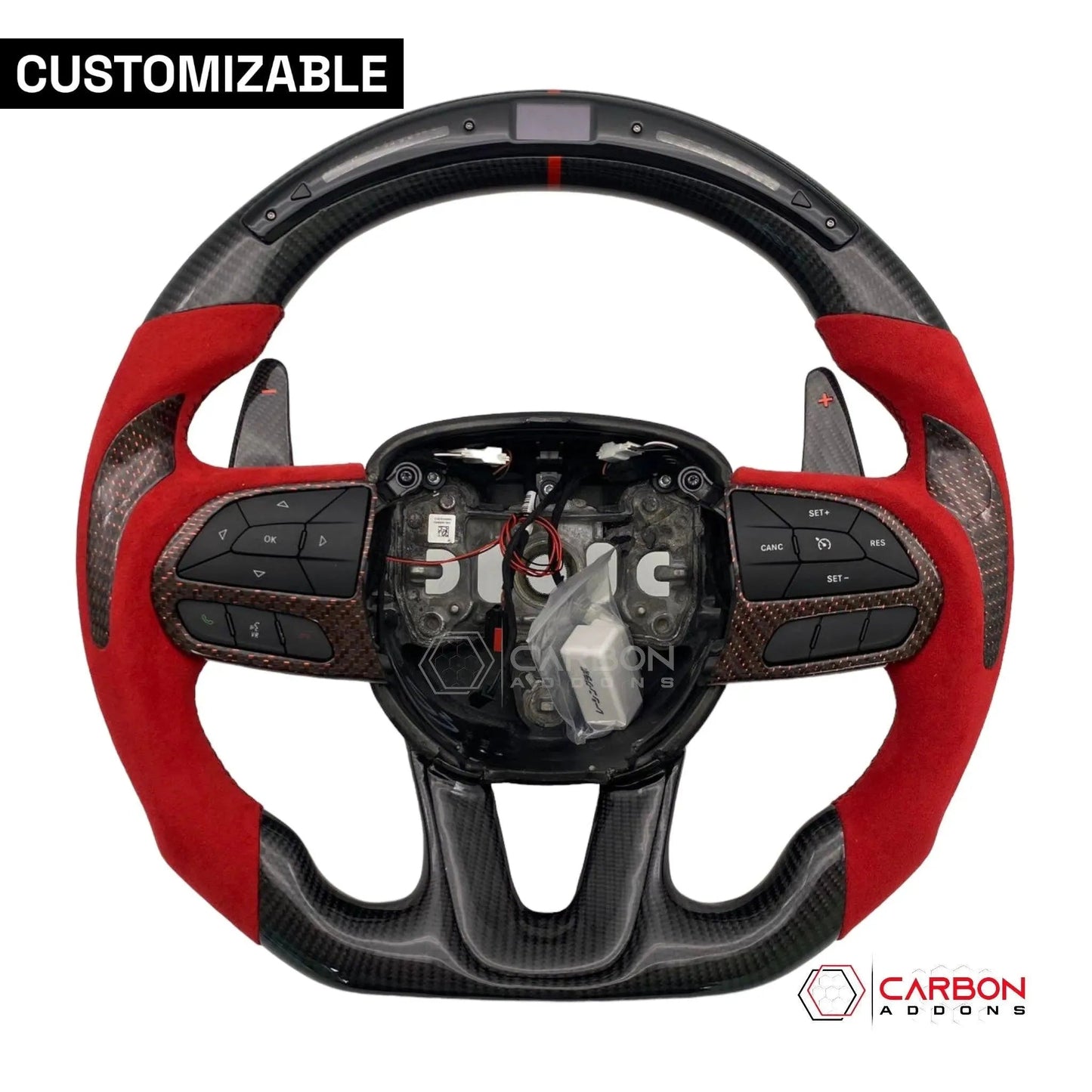 [Complete/Heated] Customizable Carbon Fiber Steering Wheel | 2015-2023 Dodge Charger Challenger Durango