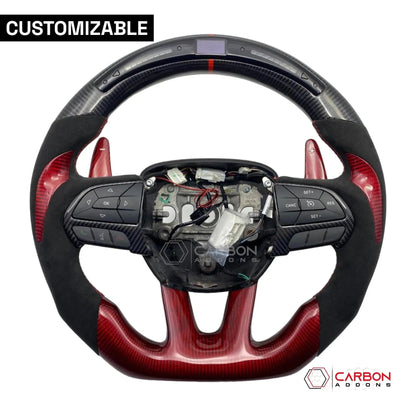 [Complete/Heated] Customizable Carbon Fiber Steering Wheel | 2015-2023 Dodge Charger Challenger Durango