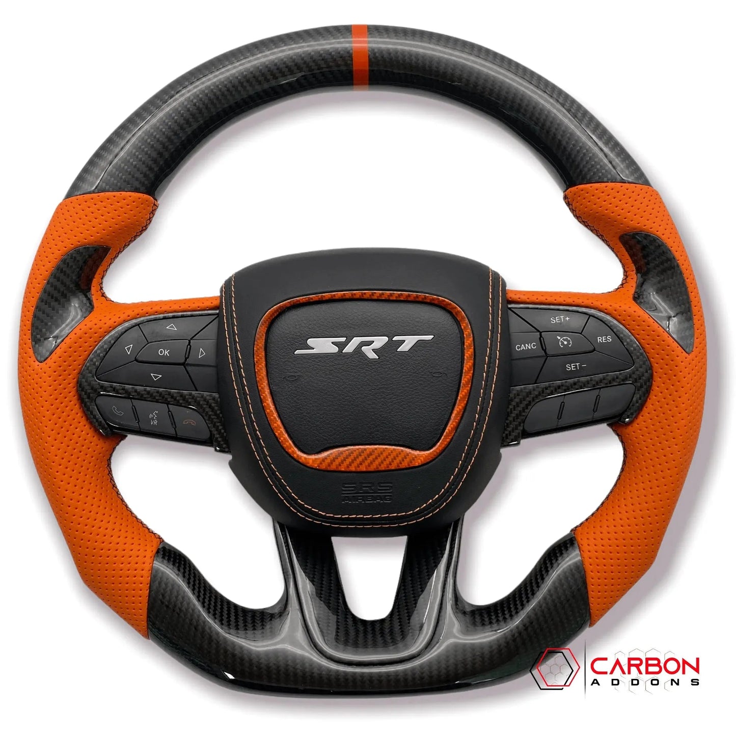[Complete/Heated] Customizable Carbon Fiber Steering Wheel | 2015-2023 Dodge Charger Challenger Durango