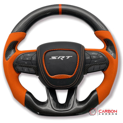 [Complete/Heated] Customizable Carbon Fiber Steering Wheel | 2015-2023 Dodge Charger Challenger Durango
