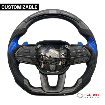 [Complete/Heated] Customizable Carbon Fiber Steering Wheel | 2015-2023 Dodge Charger Challenger Durango