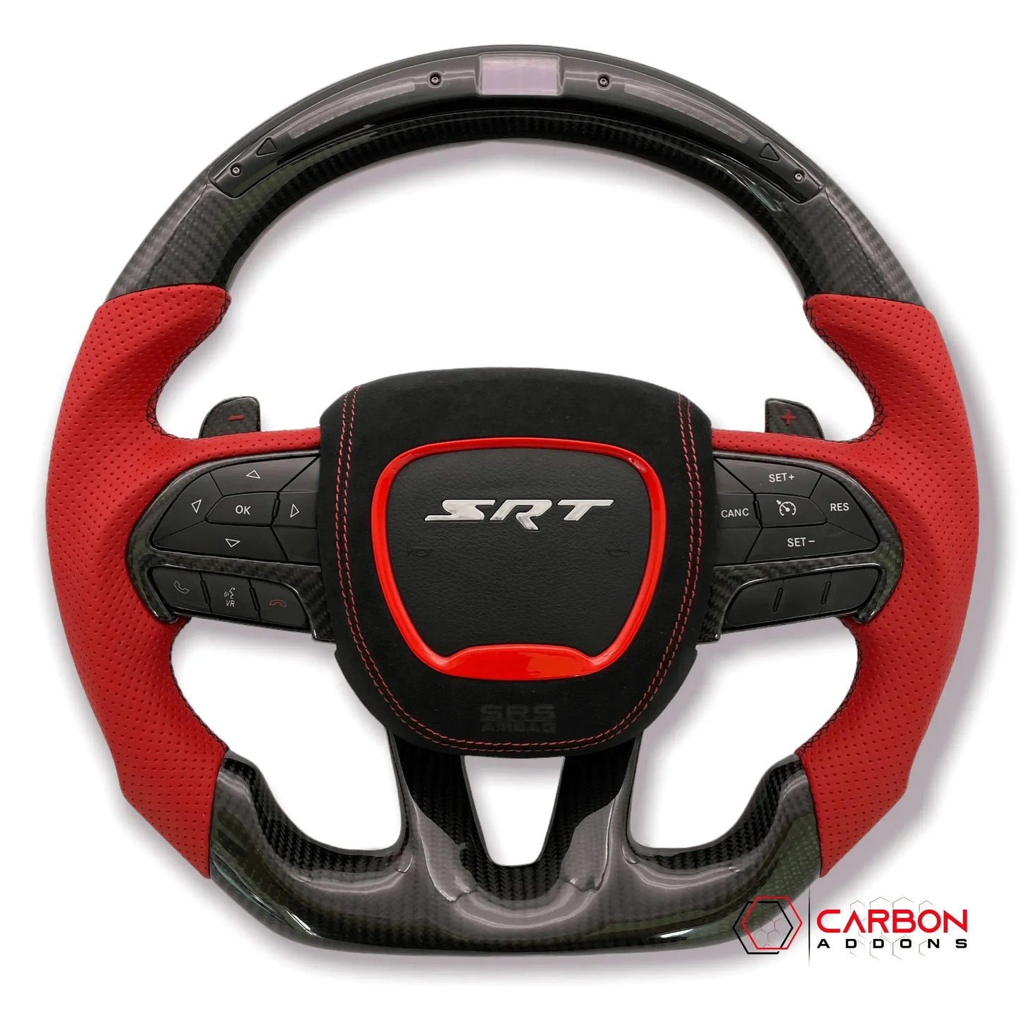 [Complete/Heated] Customizable Carbon Fiber Steering Wheel | 2015-2023 Dodge Charger Challenger Durango