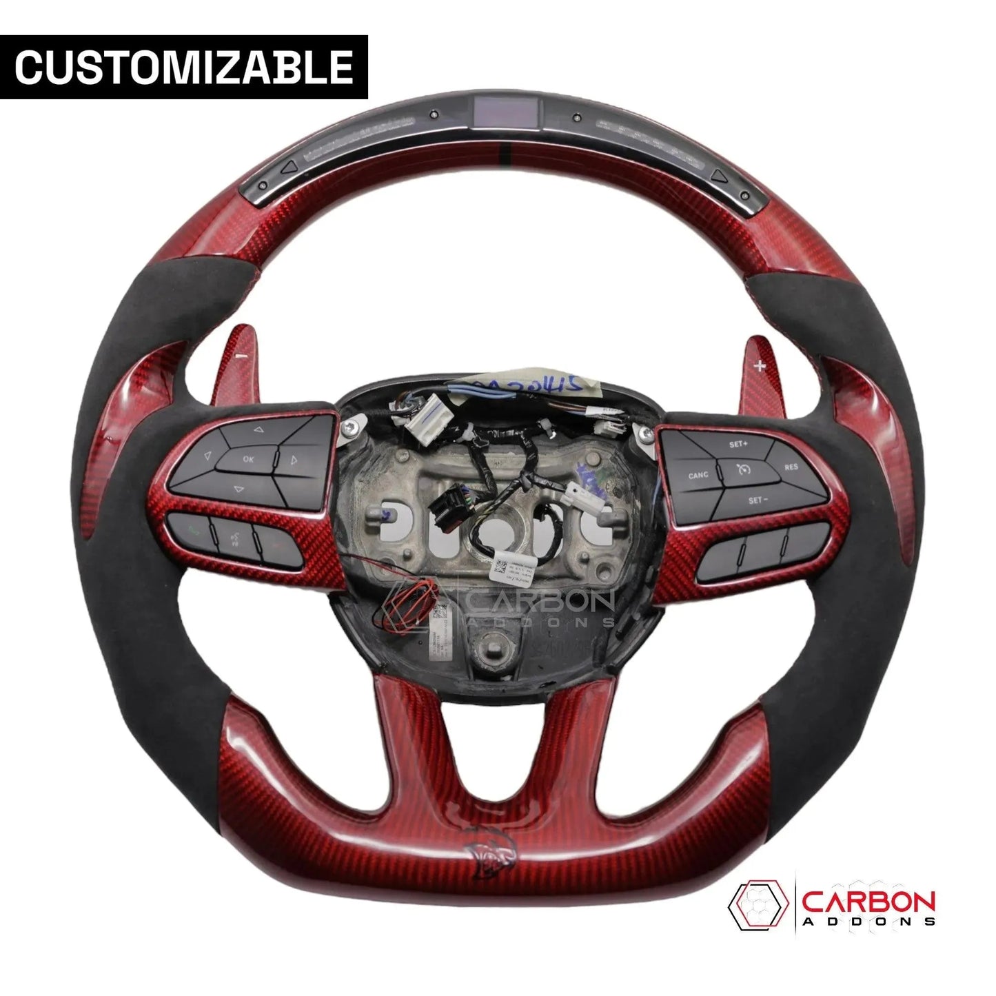 [Complete/Heated] Customizable Carbon Fiber Steering Wheel | 2015-2023 Dodge Charger Challenger Durango