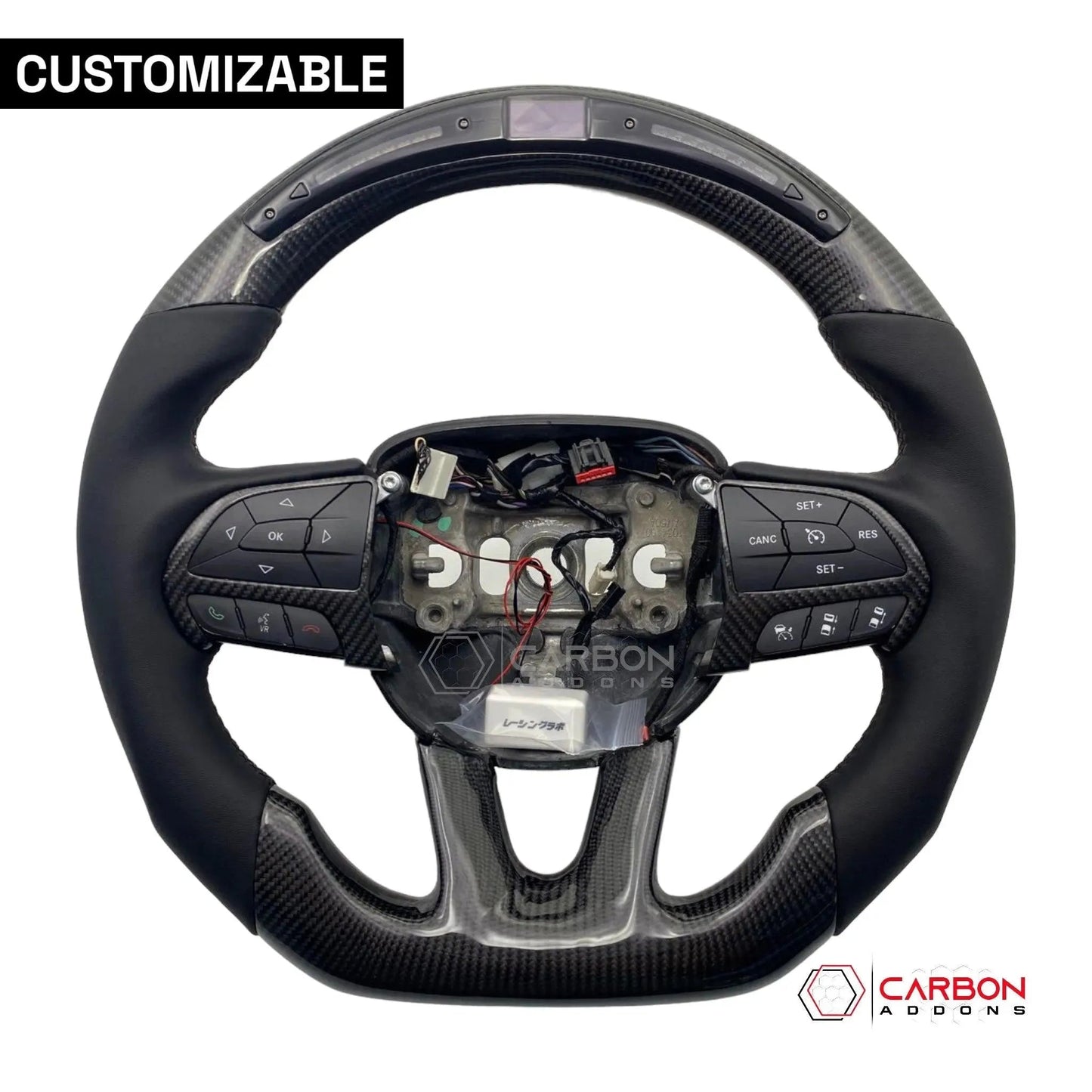 [Complete/Heated] Customizable Carbon Fiber Steering Wheel | 2015-2023 Dodge Charger Challenger Durango