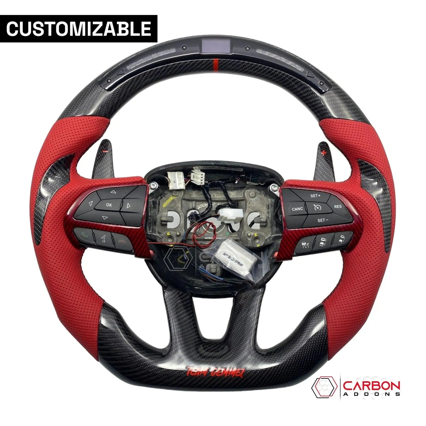 [Complete/Heated] Customizable Carbon Fiber Steering Wheel | 2015-2023 Dodge Charger Challenger Durango