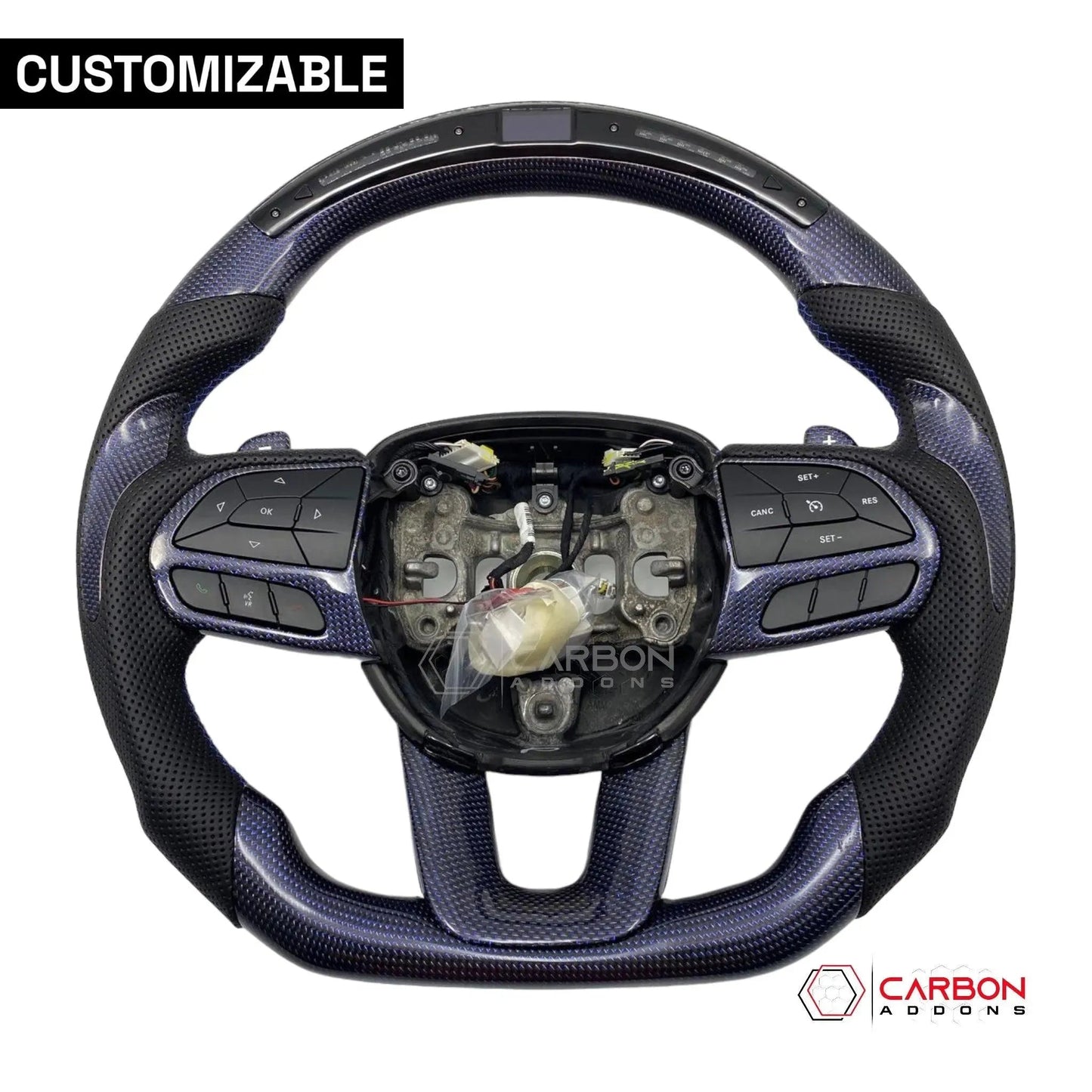 [Complete/Heated] Customizable Carbon Fiber Steering Wheel | 2015-2023 Dodge Charger Challenger Durango