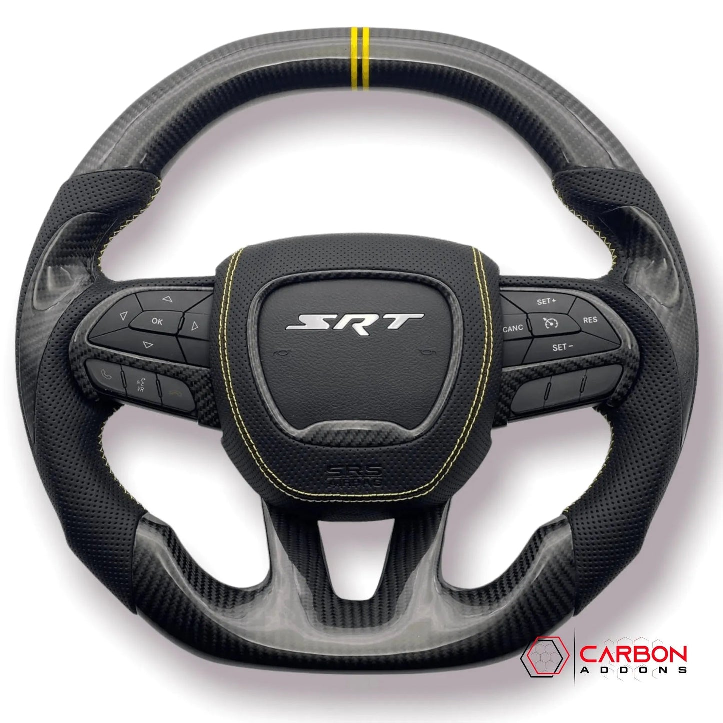 [Complete/Heated] Customizable Carbon Fiber Steering Wheel | 2015-2023 Dodge Charger Challenger Durango
