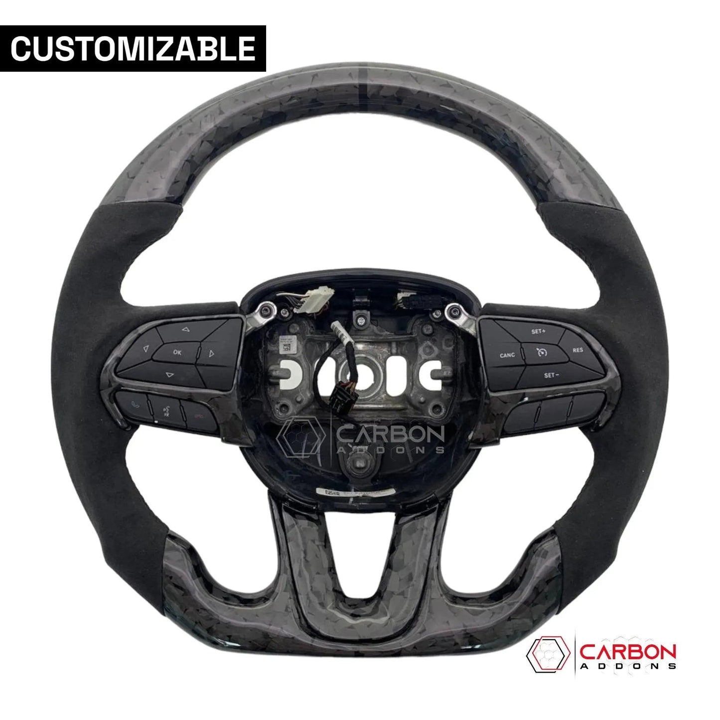 [Complete/Heated] Customizable Carbon Fiber Steering Wheel | 2015-2023 Dodge Charger Challenger Durango