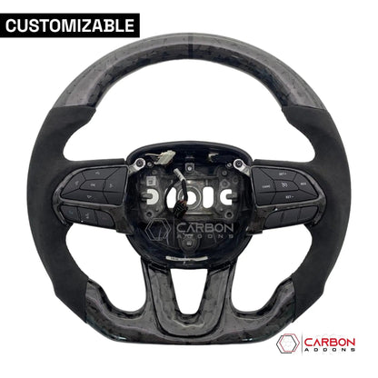 [Complete/Heated] Customizable Carbon Fiber Steering Wheel | 2015-2023 Dodge Charger Challenger Durango