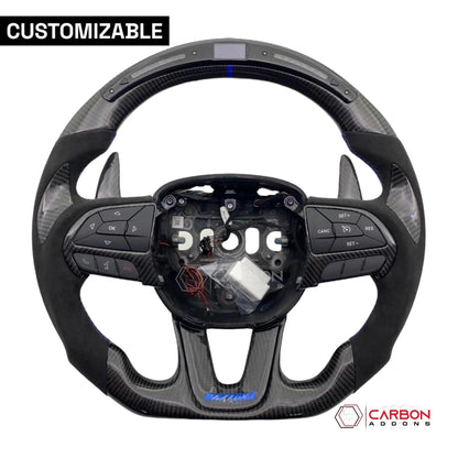 [Complete/Heated] Customizable Carbon Fiber Steering Wheel | 2015-2023 Dodge Charger Challenger Durango