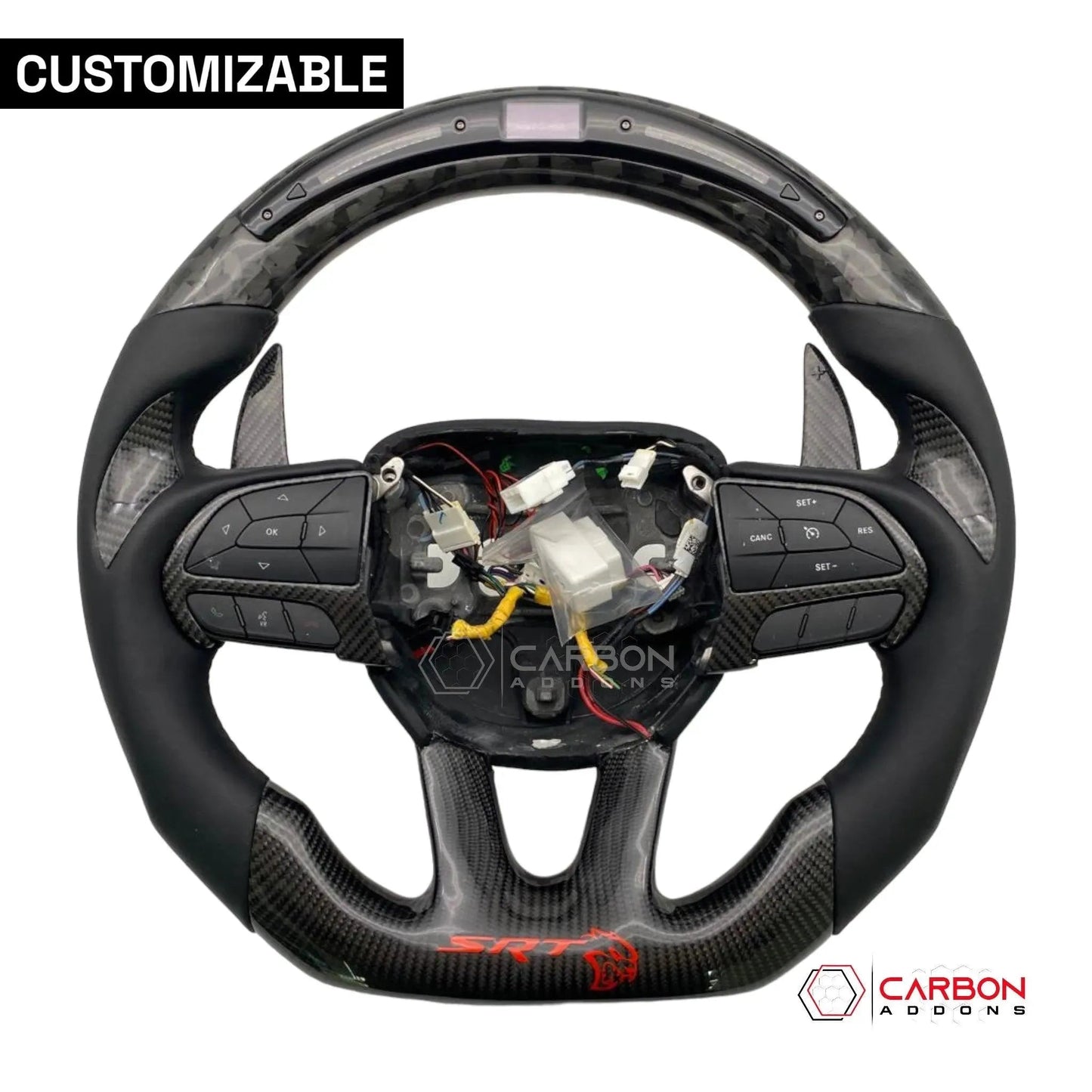 [Complete/Heated] Customizable Carbon Fiber Steering Wheel | 2015-2023 Dodge Charger Challenger Durango