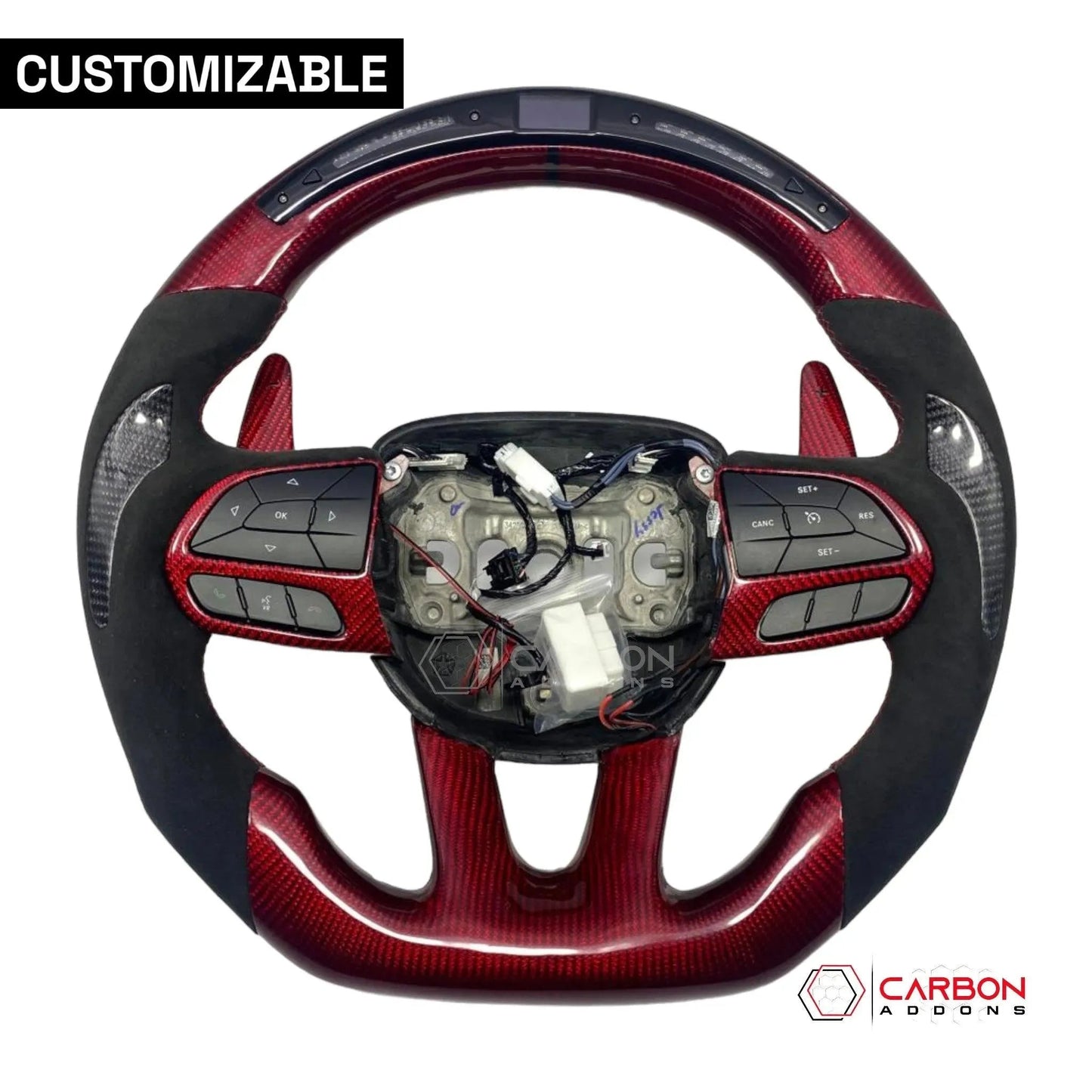 [Complete/Heated] Customizable Carbon Fiber Steering Wheel | 2015-2023 Dodge Charger Challenger Durango