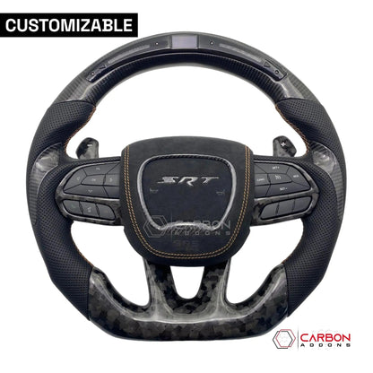 [Complete/Heated] Customizable Carbon Fiber Steering Wheel | 2015-2023 Dodge Charger Challenger Durango