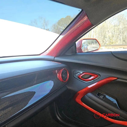 Custom Carbon Fiber Interior A-Pillars trim for 2016-2024 Chevy Camaro