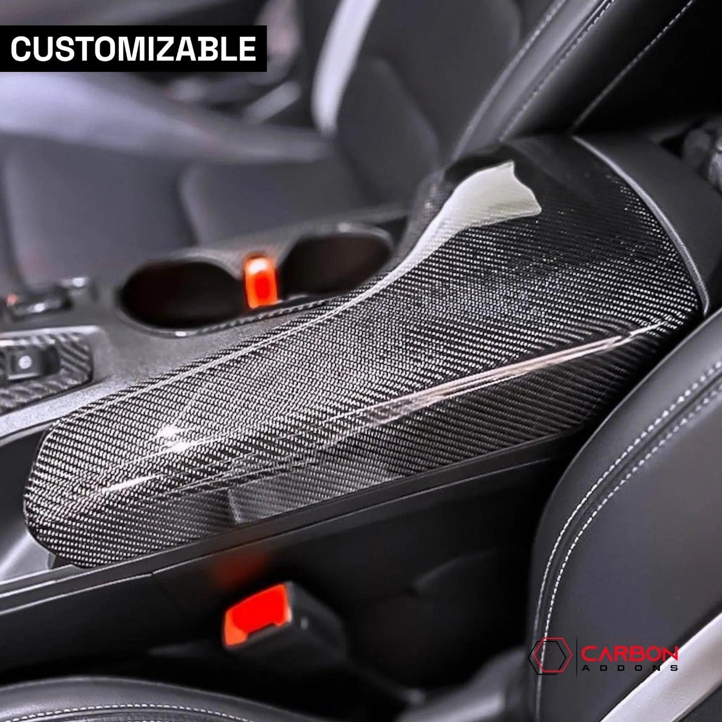 Customizable 2016-2024 Camaro Carbon Fiber Center Console Arm Rest