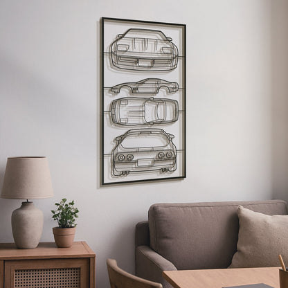 1984 Corvette C4 Quad Profile Metal Frame Silhouette - MT1445