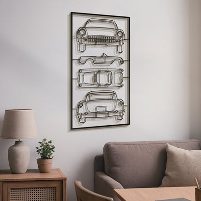 1953 Corvette C1 Quad Profile Metal Frame Silhouette - MT1442