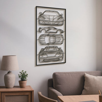 Corvette C8 Quad Profile Metal Frame Silhouette - MT1448