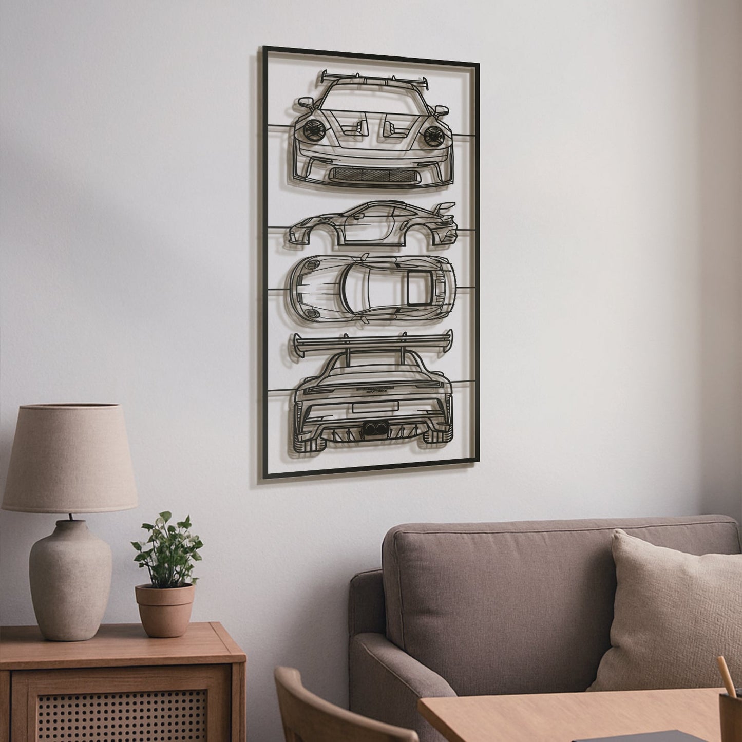 911 GT3 RS Quad Profile Metal Frame Silhouette - MT1461