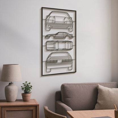 1987 Mustang GT Fox Body Quad Profile Metal Frame Silhouette - MT1450