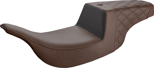 SADDLEMEN Unknown Industries Seat - Front Carbon Fiber/Black Gripper Lumbar/Rear Lattice Stitch - FL UN97-07-173BR