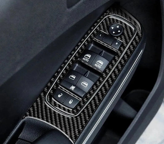 Dodge Charger 2015-2023 Carbon Fiber Window Control Trim Overlay