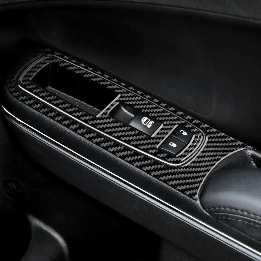 Dodge Charger 2015-2023 Carbon Fiber Window Control Trim Overlay