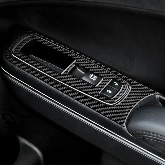 Dodge Charger 2015-2023 Carbon Fiber Window Control Trim Overlay