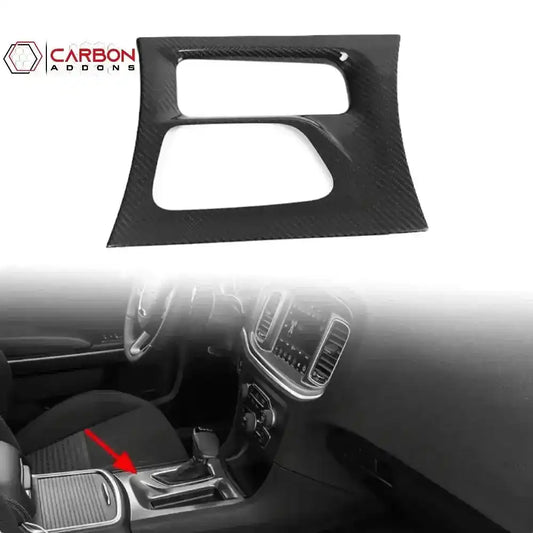 Dodge Charger 2015-2023 Real Carbon Fiber Center Console Gear Shift Trim Cover