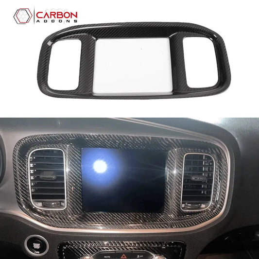 Dodge Charger 2015-2023 Real Carbon Fiber Dashboard Radio Trim Cover
