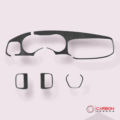 Dodge Charger 2015-2023 Real Carbon Fiber Full Dash Trim Kit Overlay