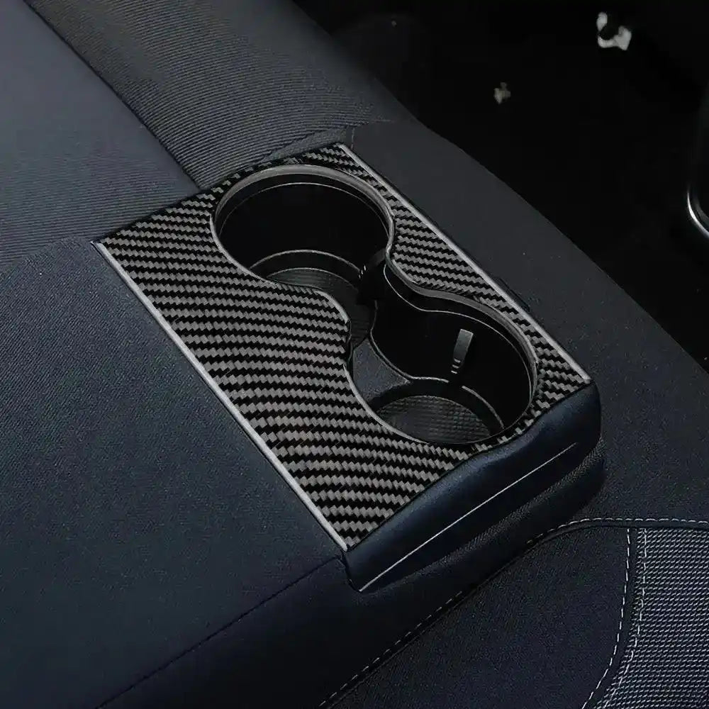 Dodge Charger 2015-2023 Real Carbon Fiber Rear Seat Center Armrest Trim Overlay
