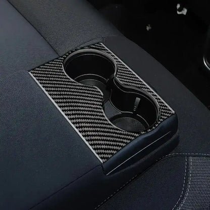 Dodge Charger 2015-2023 Real Carbon Fiber Rear Seat Center Armrest Trim Overlay