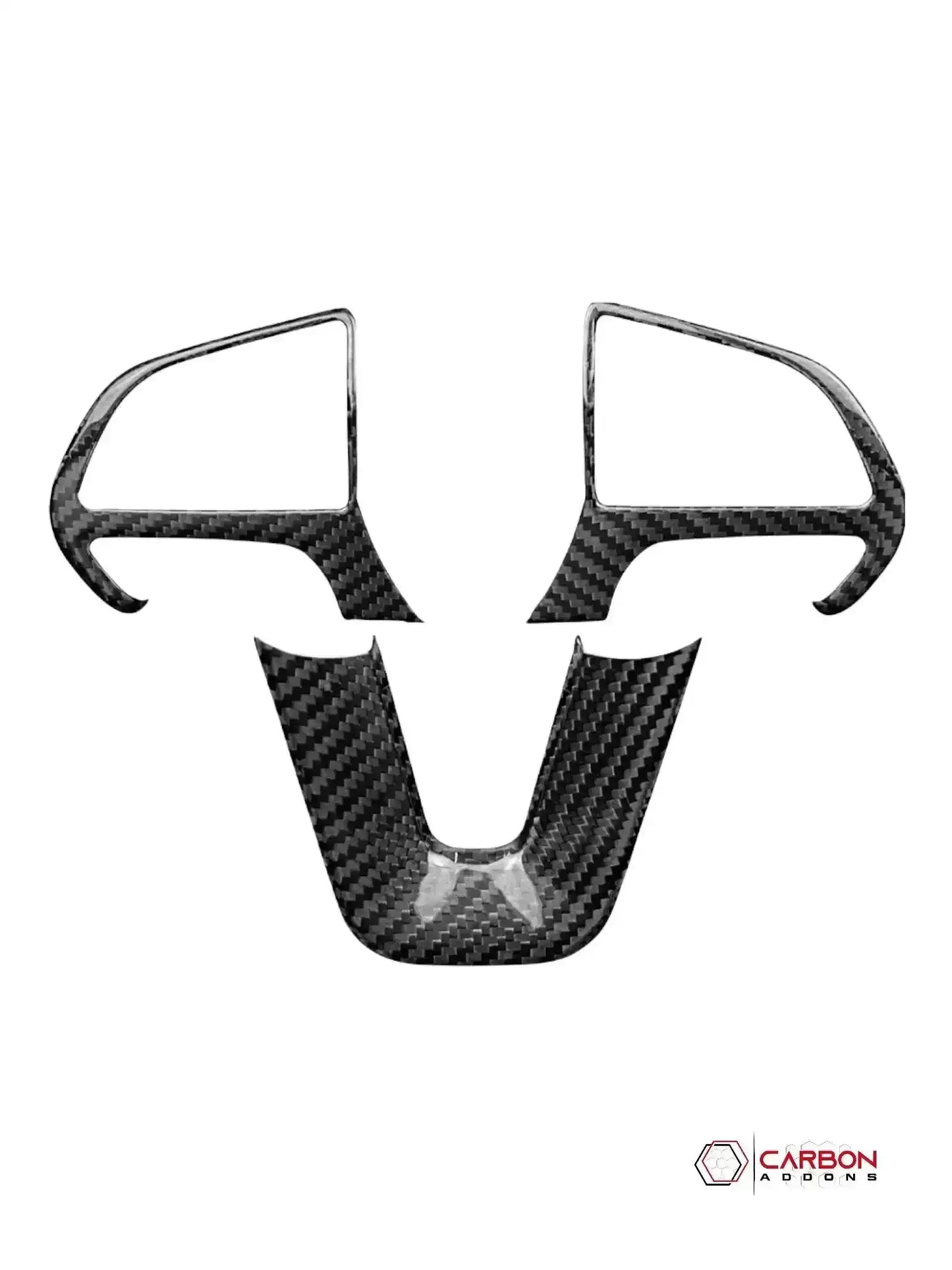 Dodge Charger Challenger Durango 2015-2023 Carbon Fiber Steering Wheel Trim Cover