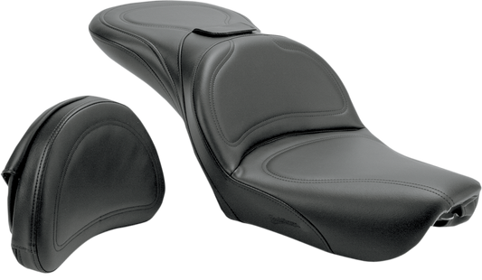 SADDLEMEN Seat - Explorer - With Backrest - Stitched - Black - FXDWG '04-'05 804-05-0301