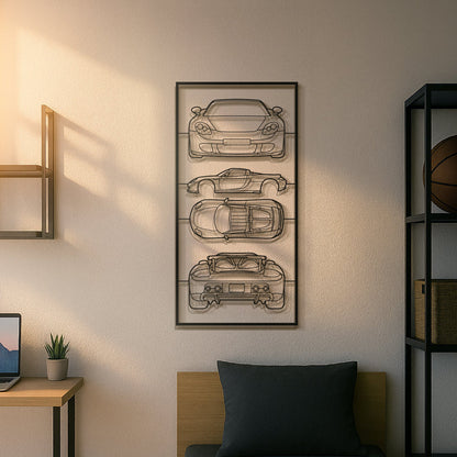 2003 Carrera GT Quad Profile Metal Frame Silhouette - MT1459
