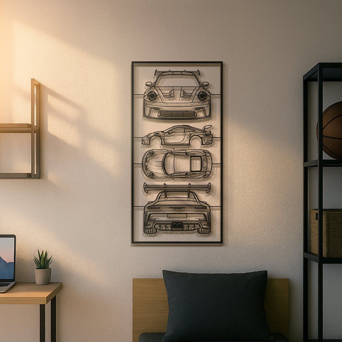 911 GT3 RS Quad Profile Metal Frame Silhouette - MT1461
